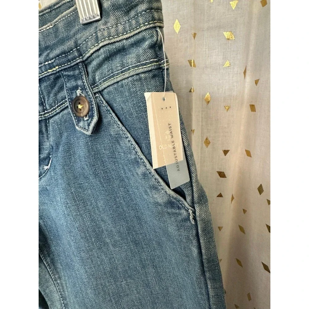 NWT Old Navy Toddler Girl Adjustable Wasit Wide Leg Flare Denim Jeans 4T